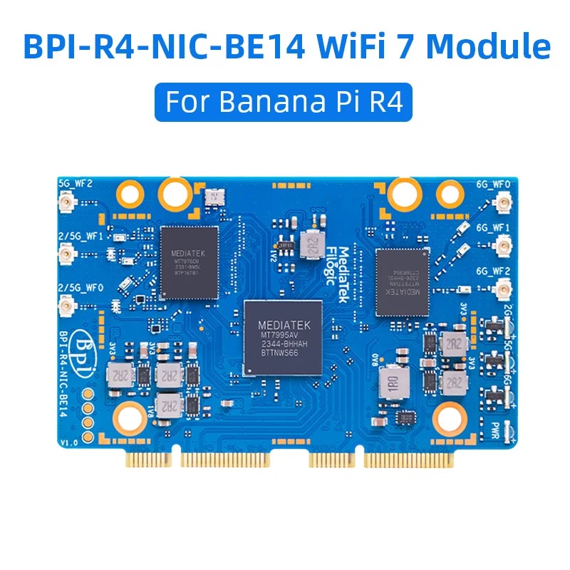 Bananapi Bpi R4 Wifi 7 - Modul WiFi 7 BPI-R4 BPI-R4-NIC-BE14 dengan
