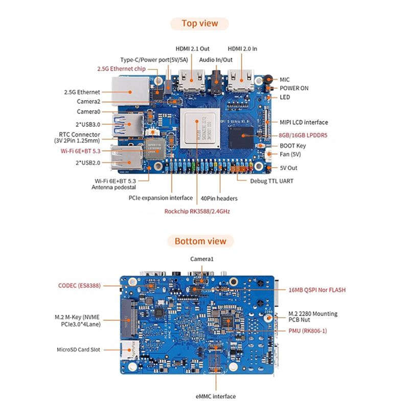 ABRI-For Orange Pi 5 Ultra RK3 - Rk3588 Mini Pc Board ulasan dan harga